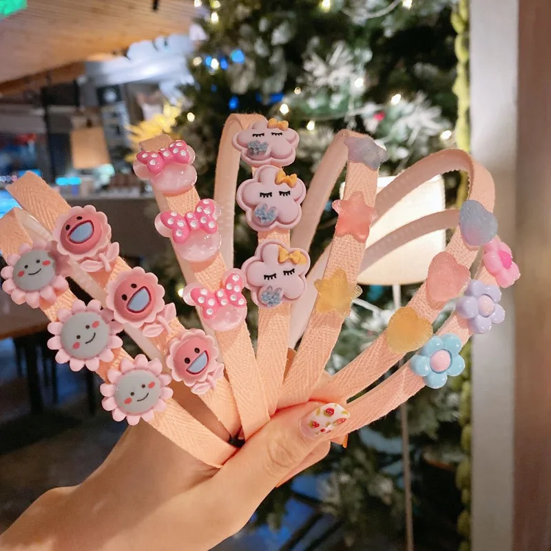 

1 шт./компл. детские милые акриловые обручи для волос с цветочным бантом из мультфильма для маленьких девочек милые обручи для волос Детские ...