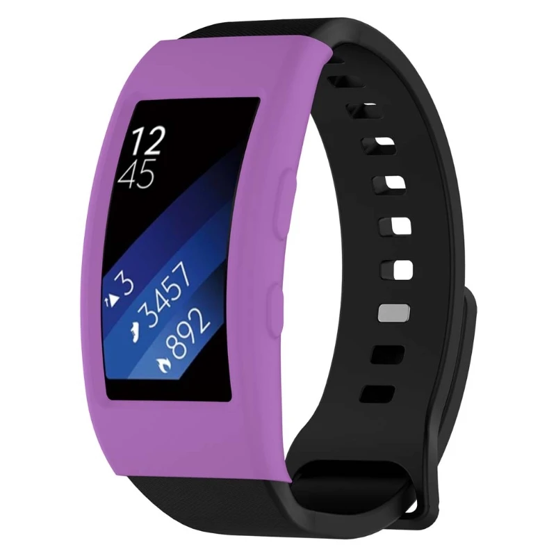 Фиолетовый Силиконовый чехол для часов протектор для samsung gear Fit 2 Pro SM-R360 SM-R365 3XUE - Цвет: Фиолетовый