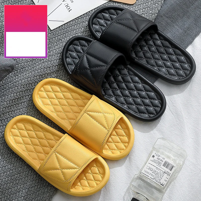 

2021 Plus Men's Slippers Summer Women Thick Bottom Indoor Home Slides House Bathroom Non-Slip Soft Massage Sole Cool Slippers
