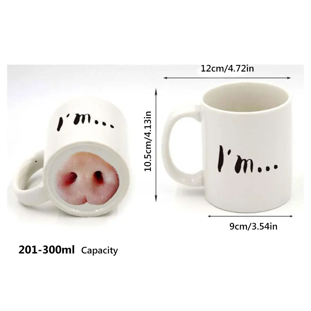 Креативная керамическая кружка с ручкой ручная роспись в виде носа свиньи