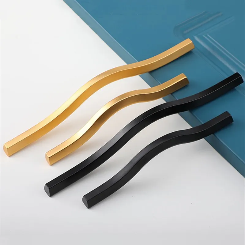

KK&FING Simple Aluminium Alloy Black Kitchen Cabinet Door Handles Wardrobe Cupboard Door Pulls Long Furniture Handle Hardware