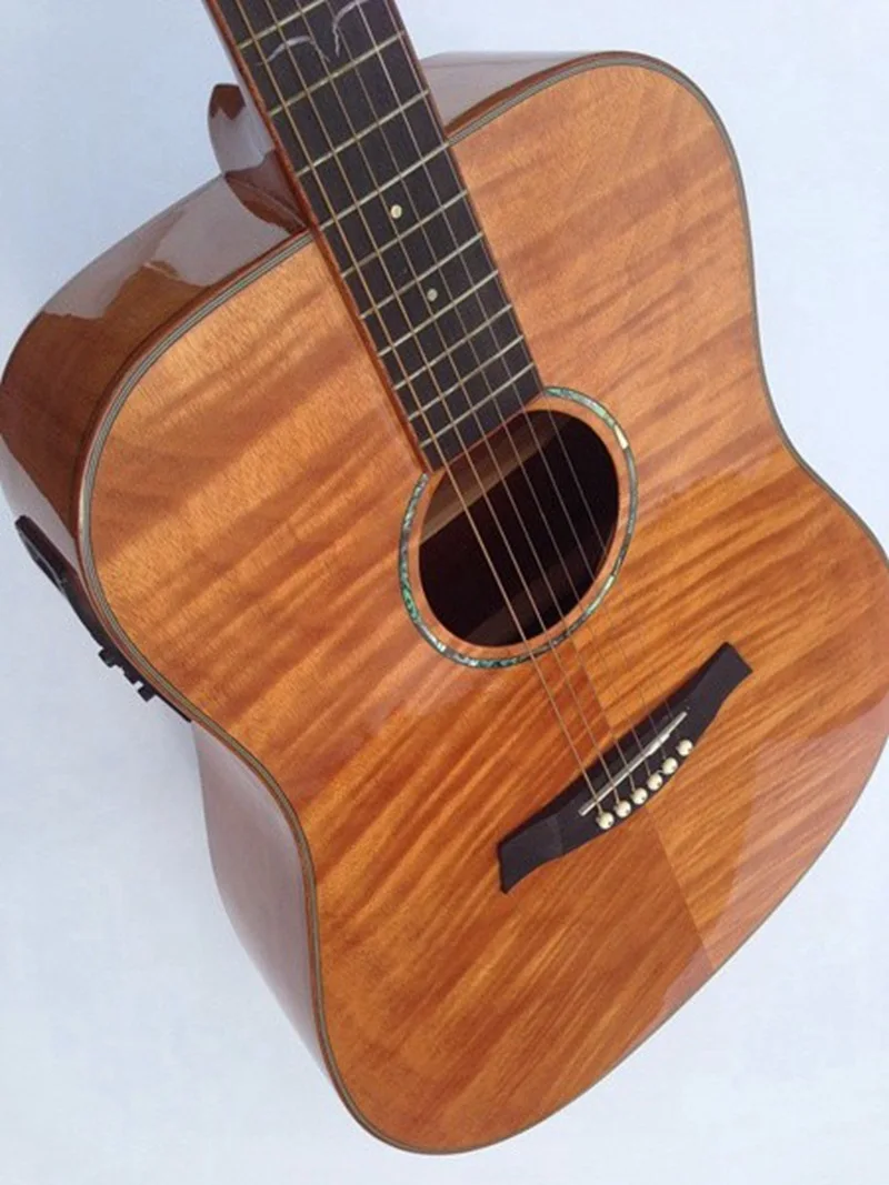 Акустическая электрогитара 41 дюйм flame maple top эквалайзер с тюнером высокоглянцевая