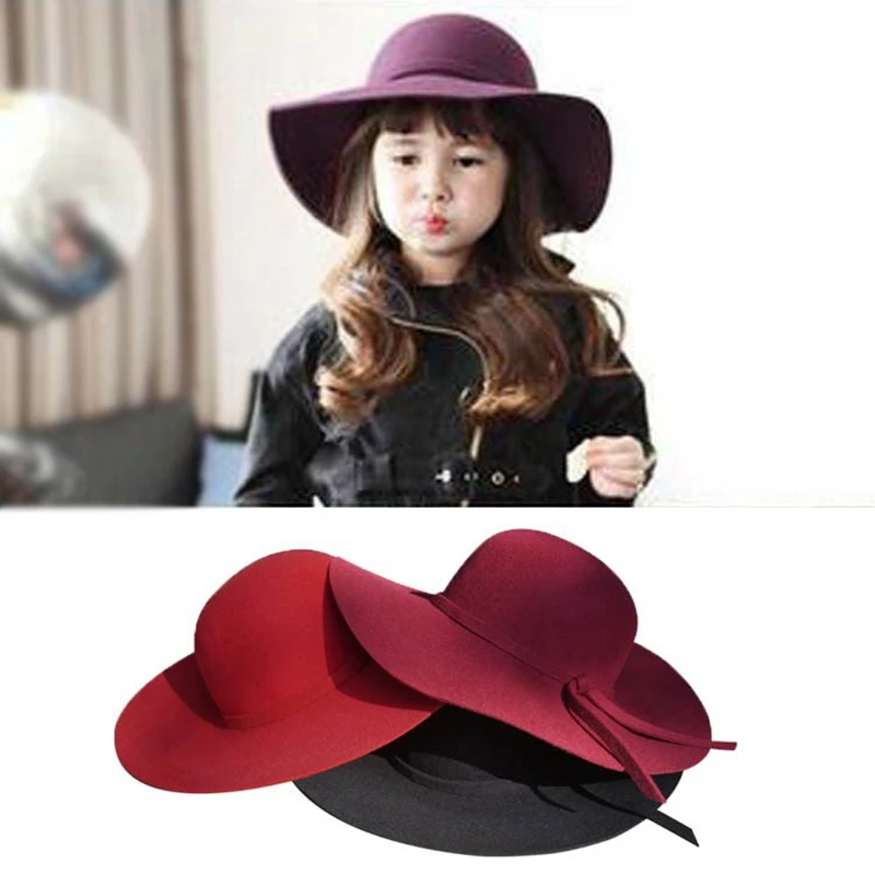 Детские шерстяные шляпы для взрослых девочек большая шляпа Одри Хепберн с