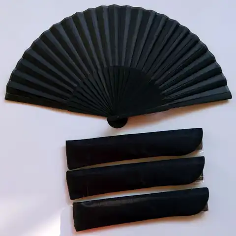Складной веер в китайском стиле, черный, винтажный, складной Ручной Веер