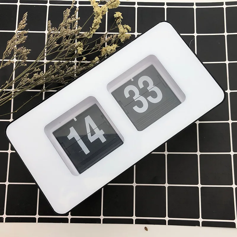 

Retro Auto Flip Clocks Household Bedroom Digital Auto Flip Desk Clocks Classic Stylish Retro Desktop Page Study Kitchen Clock
