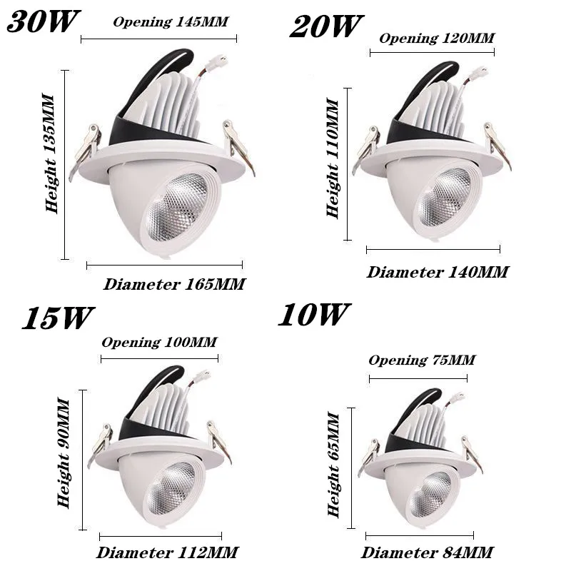Светодиодный потолочный светильник регулируемый на 360 градусов с регулируемой