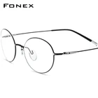 FONEX Очки по рецепту для мужчин и женщин, овальные очки для близорукости, корейские очки без винтов, F1028