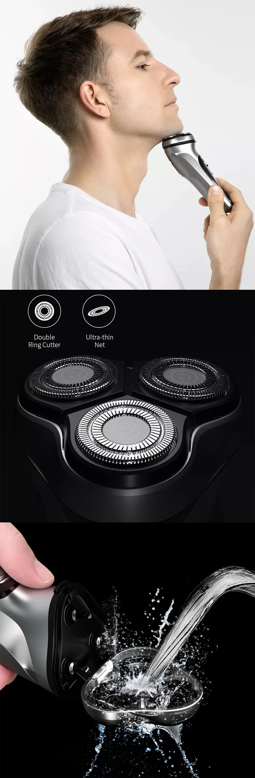 Xiaomi бритва триммер для бороды мужская электрическая бритва для влажной и сухой стирки триммер для волос выдвижная аккумуляторная бритва 5