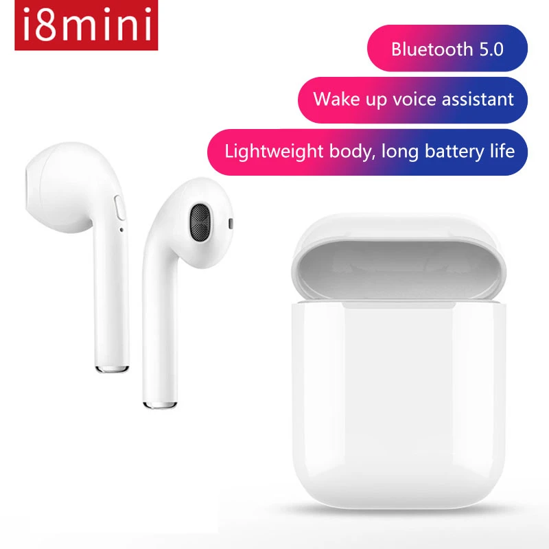 I8mini беспроводная Bluetooth гарнитура стерео звук всплывающее окно TWS 5 0 с 400 мАч