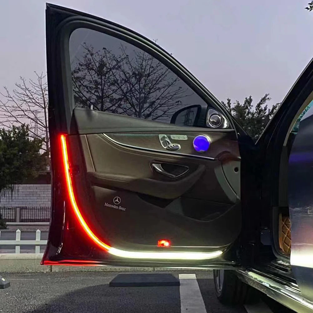 

2pcs Car Door Lights Opening Warning LED Lamps Strips Strobe Flashing 12V Car LED decorative Welcome Light with 1.2M Lamp Strip