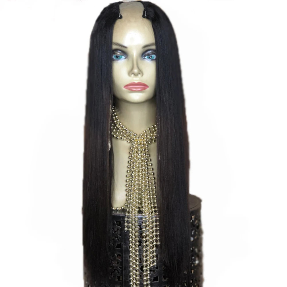 Eversilky Long 26inch Straight 2x4 Middle Part Human Hair Wigs U Part Wigs For Black Women Remy Hair Natural U Wig Peruvian Wig
