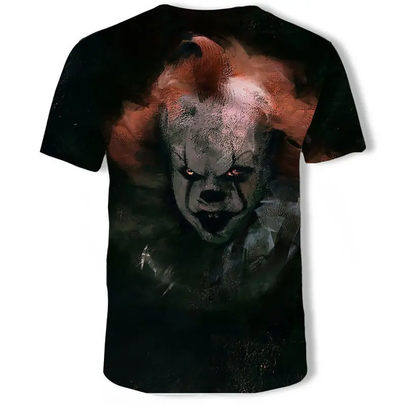 Новинка 2019 Одежда для Хэллоуина ужас клоун в стиле Панк 3d Короткие топы с