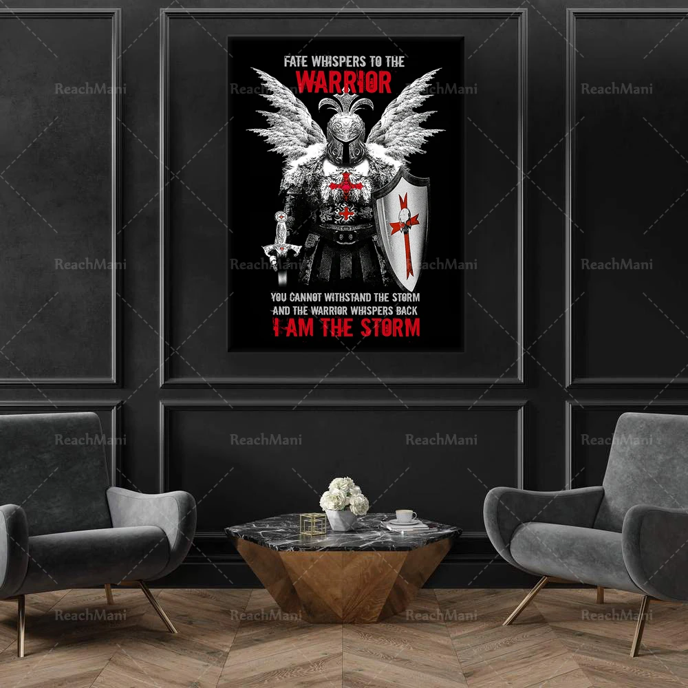 Вы не можете выдерживать шторм я мотивационный постер средневекового рыцаря