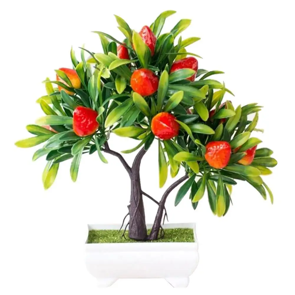 

1Pc Potted Artificial Flower Strawberry Bonsai Stage Garden Home Party Decor