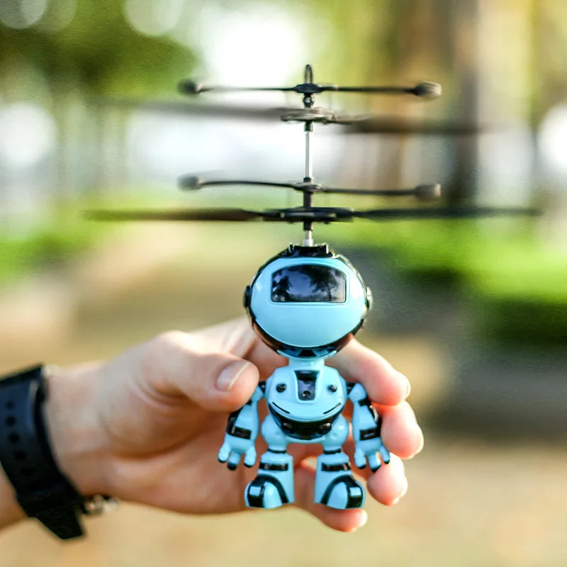 Electric RC Airplane Infrared Induction USB Charging Plastic Mini Fly Robot Electronic Aircraft Suspension Toys Kid Xmas Gift