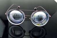 women girl round pink high myopic myopia vision aid glasses 17d