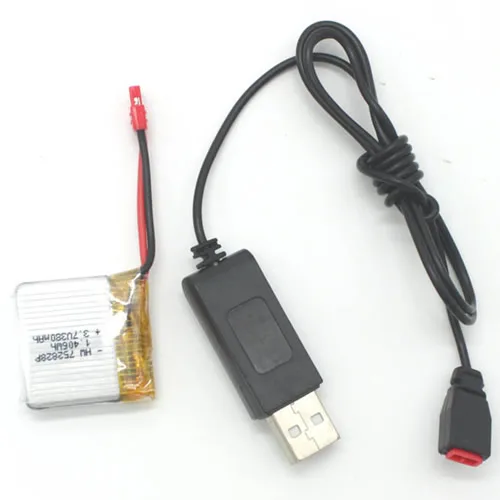 1 шт. 3 7 V 380 мА/ч Батарея + зарядка через USB кабель для Syma X21 X21W X26 X100 Дрон Квадрокоптер