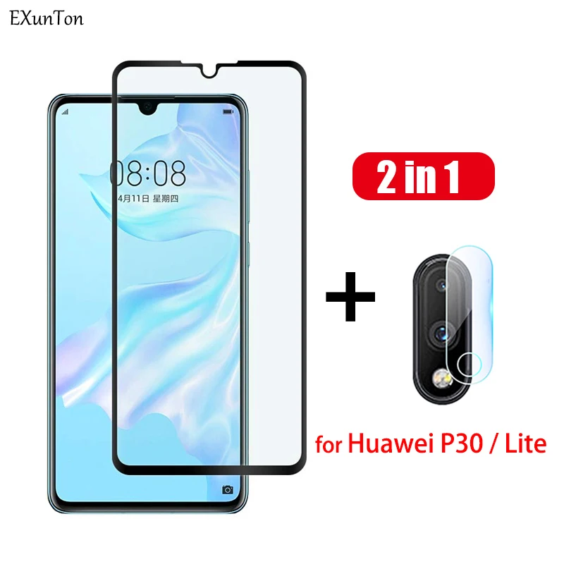 9D закаленное стекло для Huawei P40 Lite E P30 Защитное экрана P20 Pro P 30 lite черная краевая
