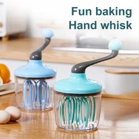 cream whisk manual tools hand held long crank egg beater whisk hand stirring cream butter mixer kitchen egg gadget cream beater