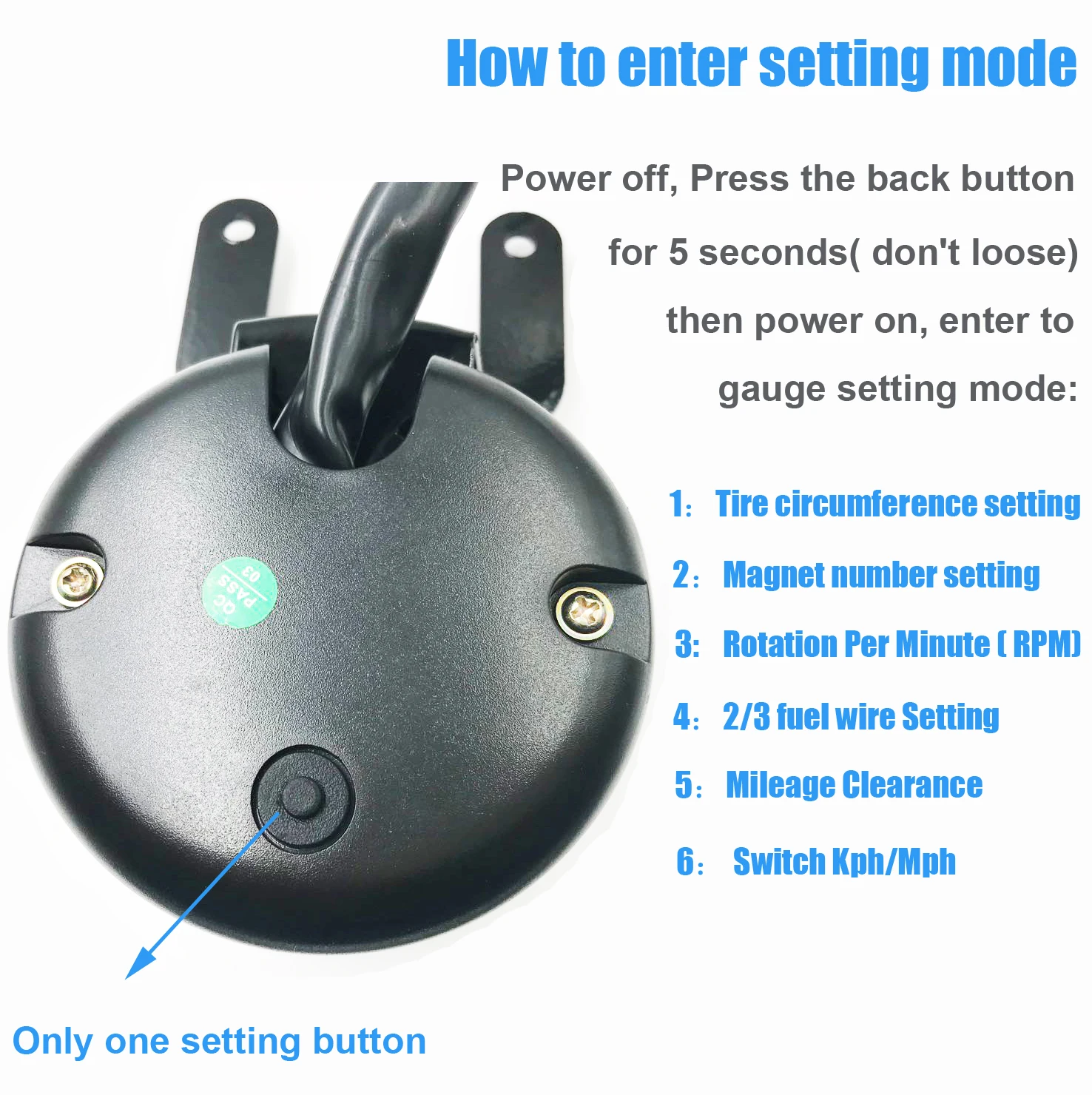 SAMDO Универсальный 6 Шестерни Цифровой мотоциклетный светодиодный Спидометр