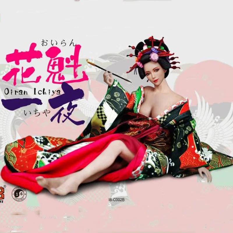I8TOYS I8 C002 1/6 Oiran chiya Кимоно Одежда и голова лепки высокий каблук Geta набор с