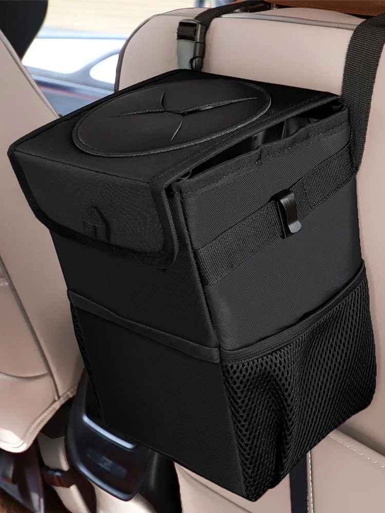 

Waterproof Car Trash Can Bin Auto Car Accessories Organizer For Trash Can Cars Storage Pockets Closeable Portable Trash Can