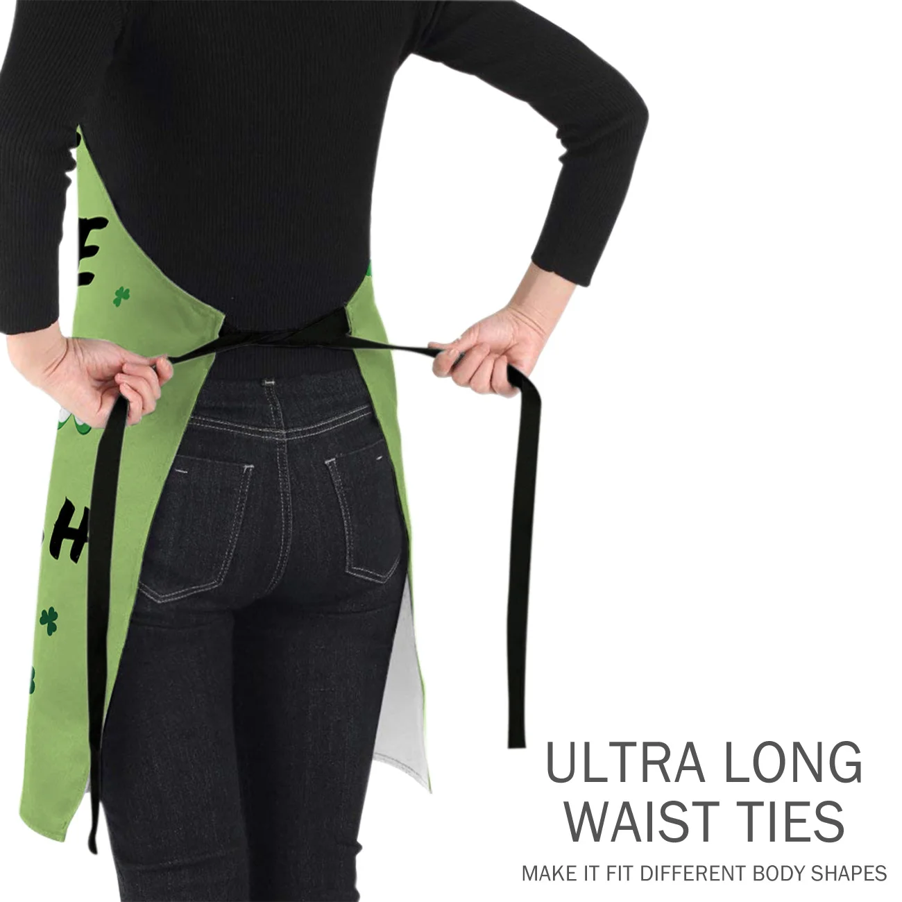 Зеленый Кухонный Фартук с клевером для женщин мужчин шеф-повара официанта кафе