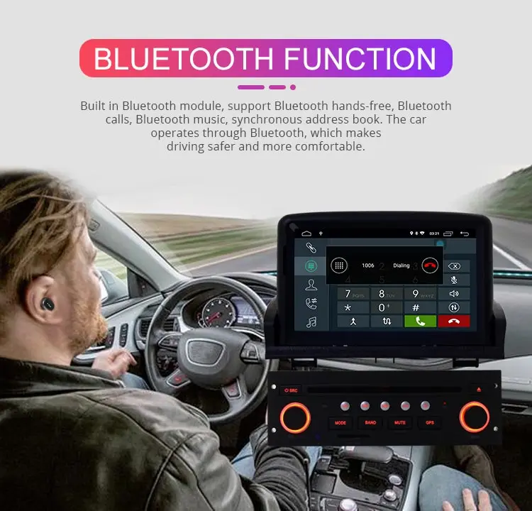 Besina 1 Din Android 9,0 автомобильный dvd-плеер для peugeot 307 2008 2009 2010 2011 Автомобильный мультимедийный gps Навигатор Радио wifi видео аудио