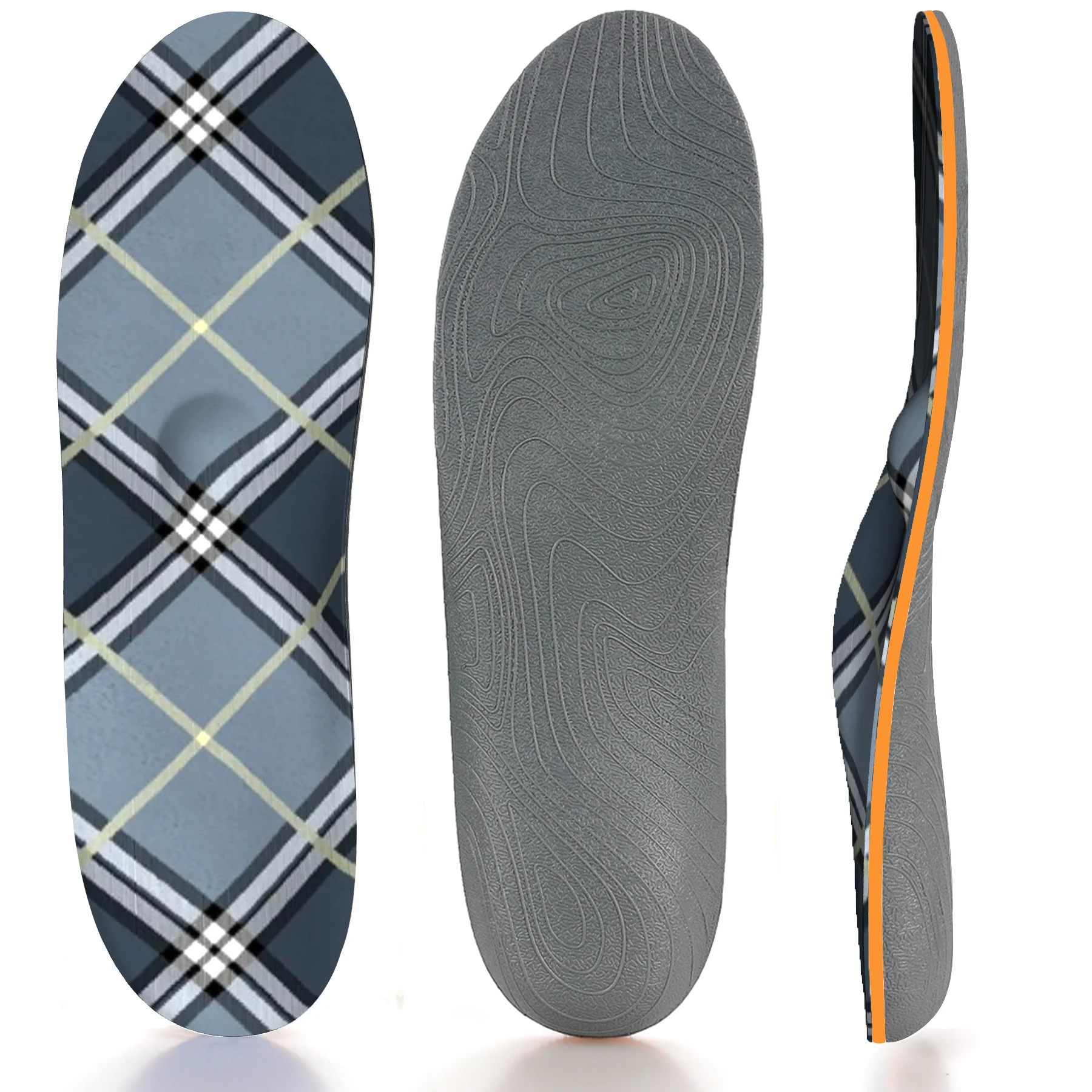 

Simple Striped Plaid Male Running Non-slip Shock Absorption Breathable Orthopedic Arch Support Insole