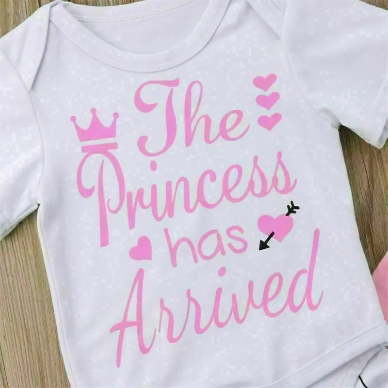 

Pudcoco Summer Toddler Baby Girls Cotton Letter Printed Tops Romper+Shorts Pants+Headband 3pcs Set Casual Outfits