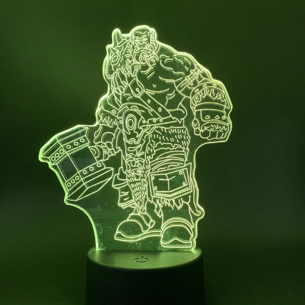 Светодиодный ночной Светильник Warcraft орк светильник для детской спальни Ночной
