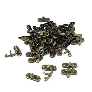 100 шт. винтажная металлическая фурнитура мебель, деревянный ящик кожаная сумка металлические изделия и декор защелка застежки замок засов с винтами