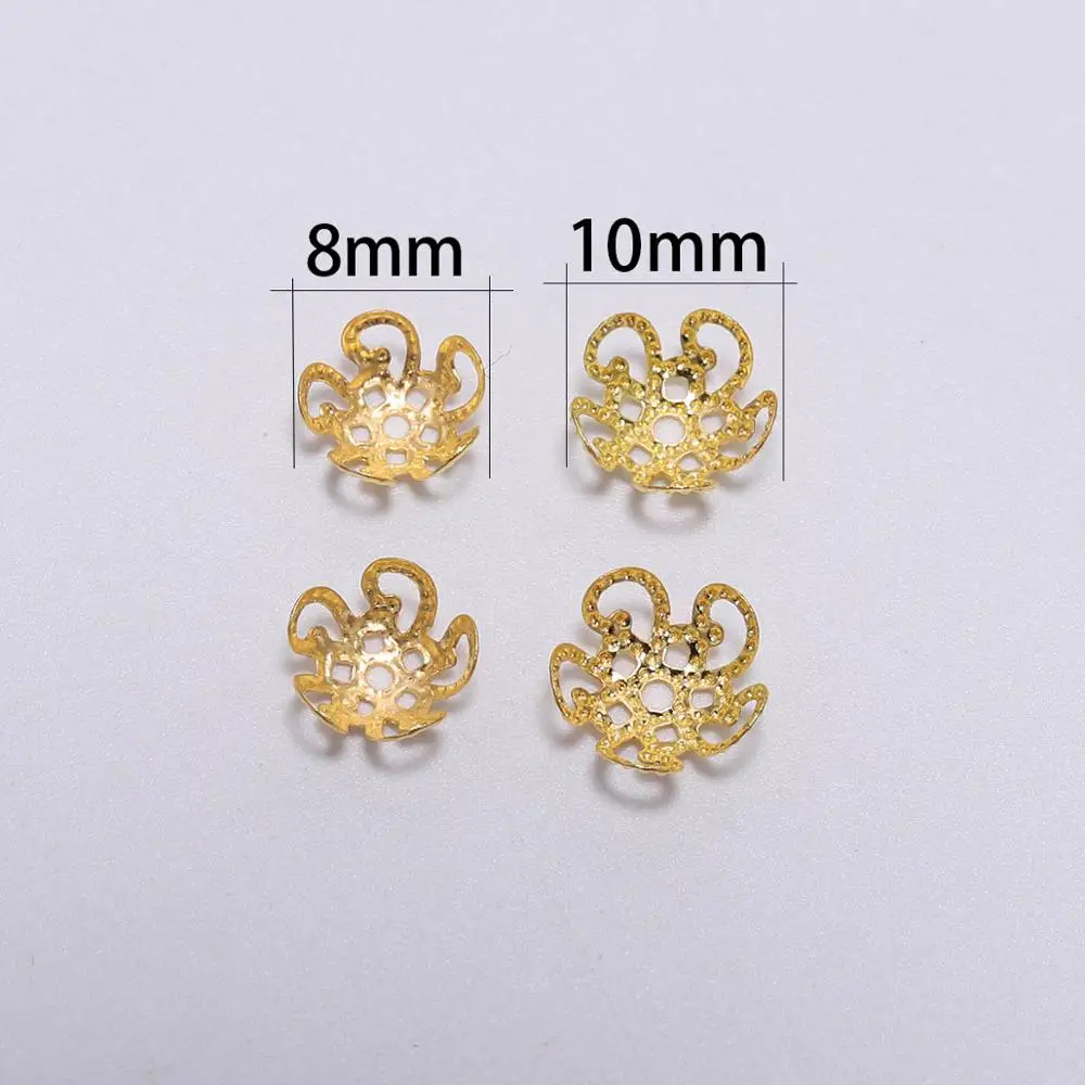 

Metal Bead Caps For Jewelry Making 100pcs Hollow Flower For Jewelry Finding 8/10mm End Spacer