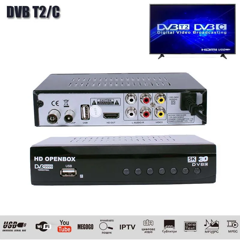 

ТВ-приставка HD Digital DVB-T2/C H.264, спутниковый ТВ-приемник с поддержкой Wi-Fi/IVI/IP TV/PVR/EPG DVB T2, ТВ-тюнер
