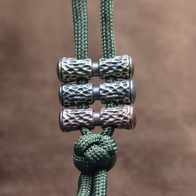 

Double Hole Brass Paracord Spacer Bead DIY Umbrella Rope Woven Bracelet Accessories Metal EDC Outdoor Tool Lanyard Pendant Charm