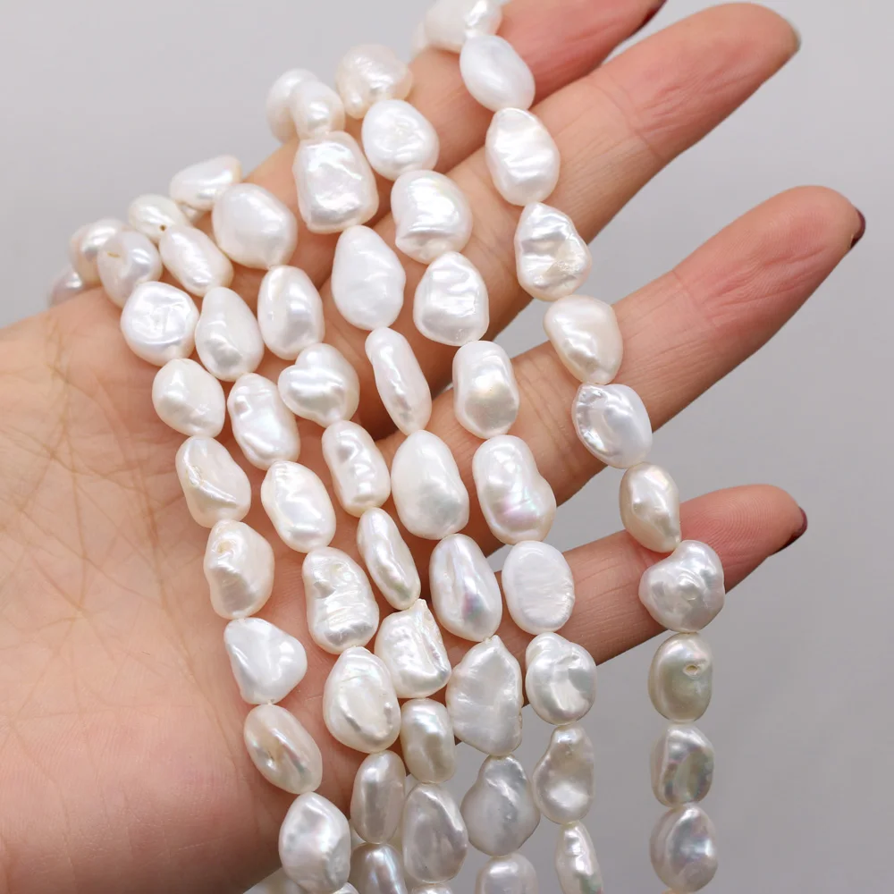 

Natural Freshwater White Baroque Shaped Pearl Beads DIY Elegant Charm Necklace Bracelet Jewelry Accessories Party Gift Making