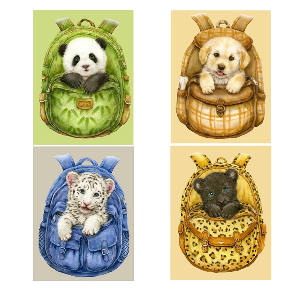 

Сделай Сам 5d полная Алмазная вышивка животное квадратная круглая алмазная живопись рюкзак собака кошка украшение хобби подарок