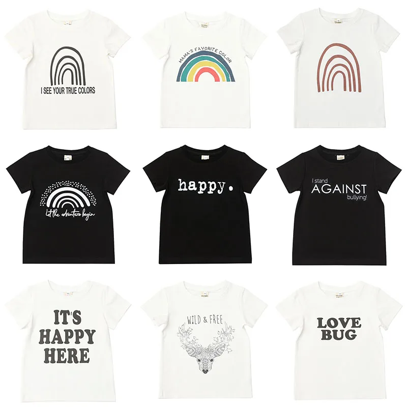 

Детская футболка, хлопковые футболки с коротким рукавом для мальчиков, футболки для девочек, топы, Детская летняя одежда, Детская толстовка,...