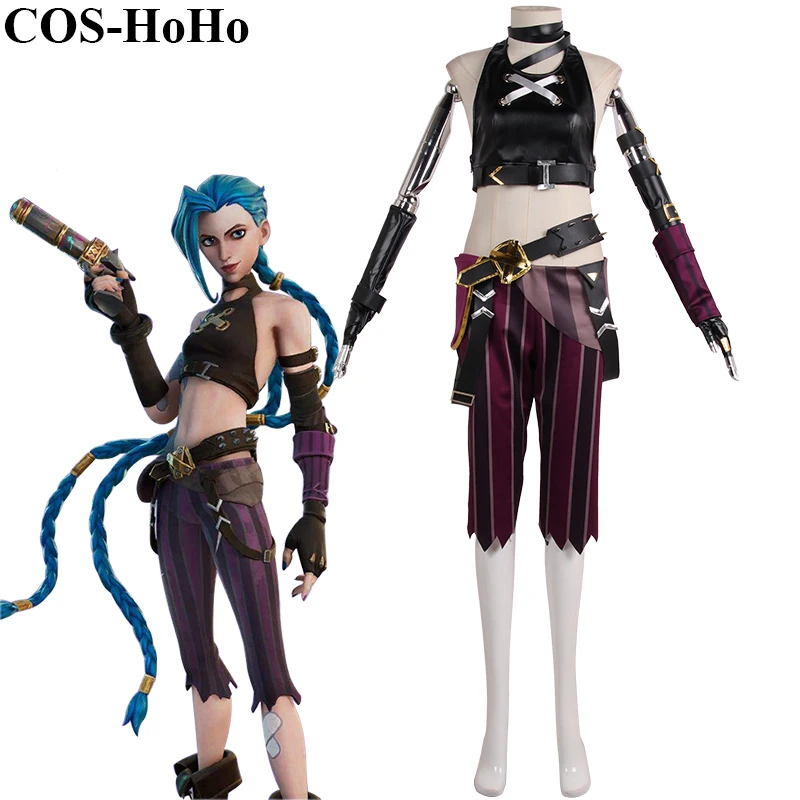 

COS-HoHo Anime Game LOL Jinx Arcane Battle Of Two Cities Uniform Cosplay Costume Halloween Party Outfit Custom-made For Women