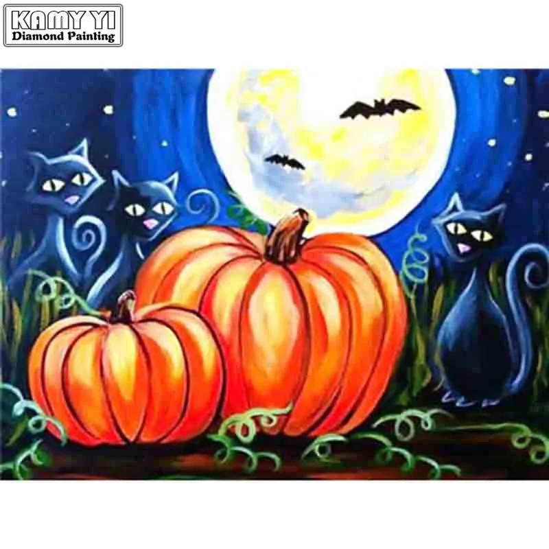 Алмазная вышивка 5D на Хэллоуин стразы Алмазный рисунок тыквы крестиком мозаика |