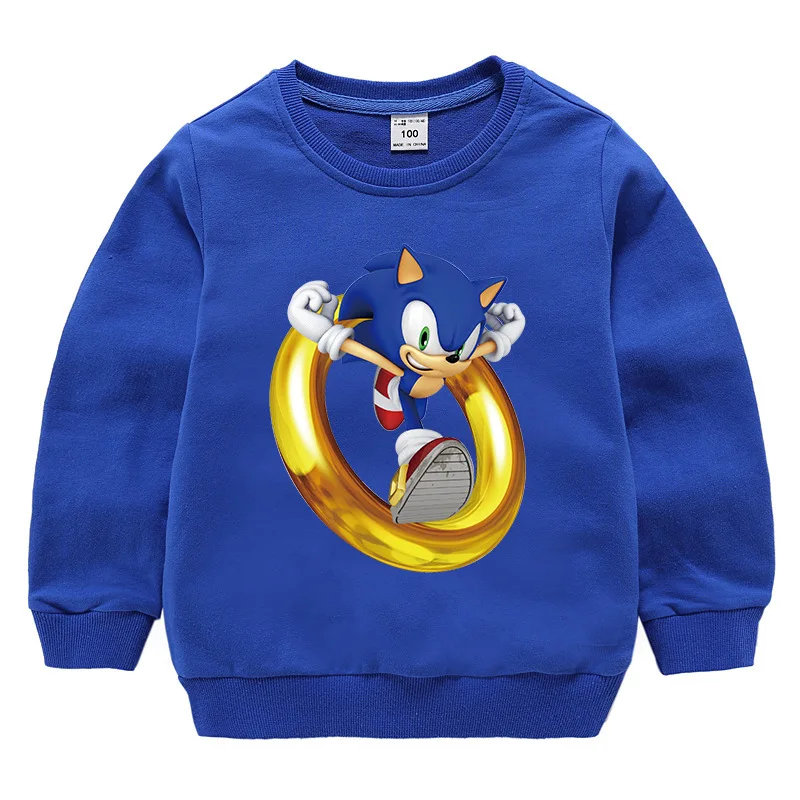 Sonic The Hedgehog/детская одежда Толстовки с капюшоном для мальчиков Пуловеры Верхняя