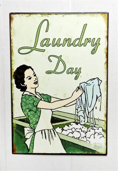 

Винтажный день стирки, металлический жестяной знак 8x12 дюймов, ретро, домашний декор для кухни, ванной комнаты, ванной комнаты, Настенный дек...