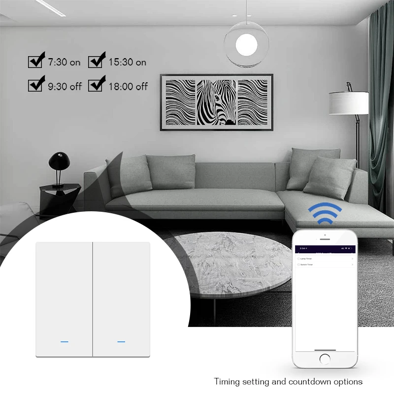 WI-FI "Умный" настенный wi-fi-выключатель RF433 кнопочный переключатель 1/2/3 банды Великобритании/ЕС Стандартный приложение Smart Life Беспроводной светильник переключатель дистанционного управления голосовым Управление