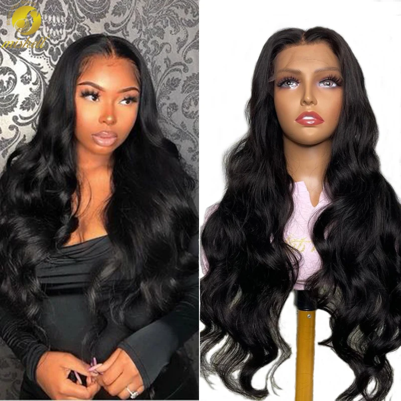Mishell Body Wave Lace Front Wigs PrePlucked 180 Density Brazilian Body Wave Lace Frontal Wig For Black Women