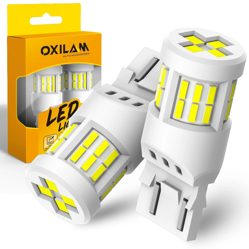 

OXILAM 2x N Car New T20 7440 7443 W21W WY21W W21/5W LED 6000K White For Backup Reverse Turn Signal Light Tail DRL Parking Lamp