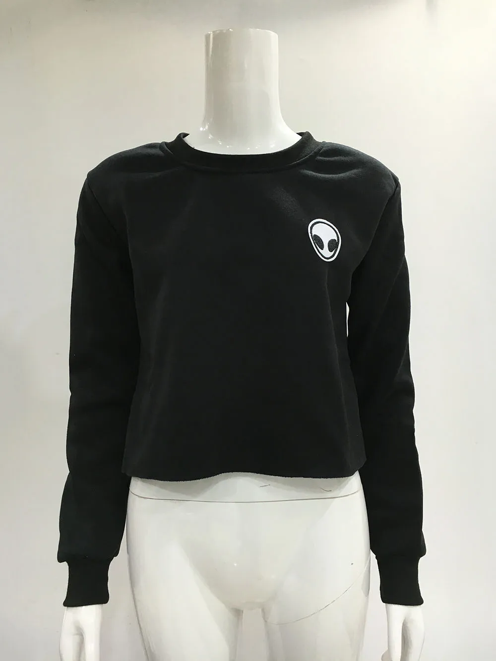 Alien Crop Top Hoodies Sweatshirts 2022 Women Casual Kawaii Harajuku New Sweat Punk For Girls Clothing European Tops Korean