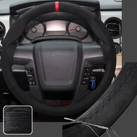 stitch on wrap steering wheel cover for ford f 150 f150 svt raptor 2010 14 12 13 super soft non slip durable car interior