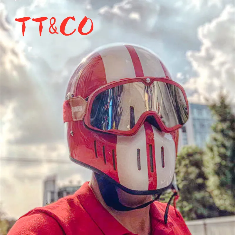 Шлем TT &amp CO японский мотоцикл для мотоциклистов ретро с закрытым лицом маленьким