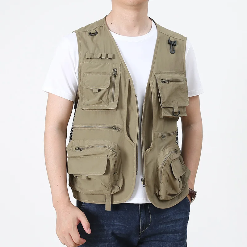 fishing Quick Dry Hiking Vest Men's Multi-pockets Big Size Sleeveless Jackets Male Photography Tourism Camping Fishing Waistcoat | Мужская