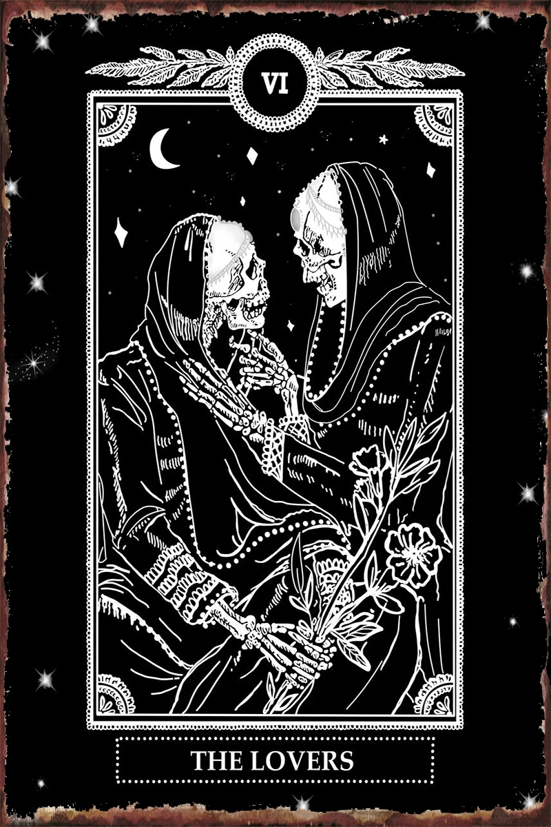

Винтажный металлический знак Tarot для влюбленных, жестяные таблички, Настенный декор, украшение для комнаты в стиле ретро для художественног...